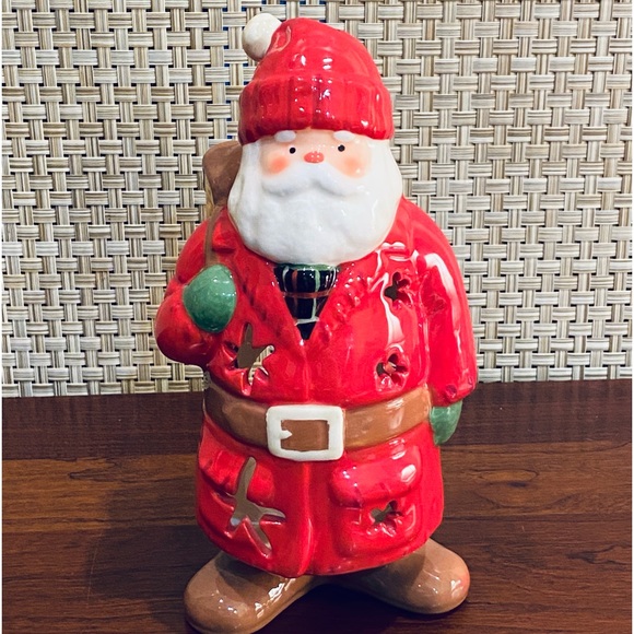 🎄🌟HP🌟NWOB Hallmark Woodland Santa Ceramic Christmas Tea Light Holder - Picture 3 of 10
